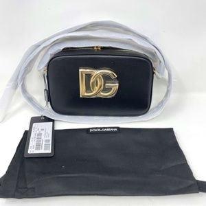 Brand New Dolce and Gabbana Black Calfskin 3.5 Camera Cross Body Bag